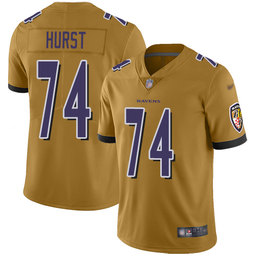 Baltimore Ravens Limited Gold Men James Hurst Jersey NFL Football #74 Inverted Legend